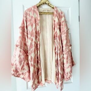 Jen’s Pirate Booty Free People Rising Star Long Jacket Rose Gold RARE